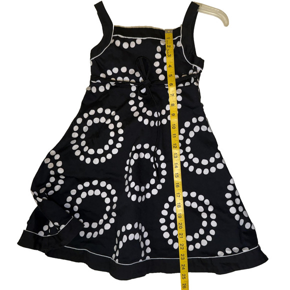 Rare Editions Dress Girls Sz 7 Black White Polka Dot Sleeveless Belted Boutique - Picture 7 of 7